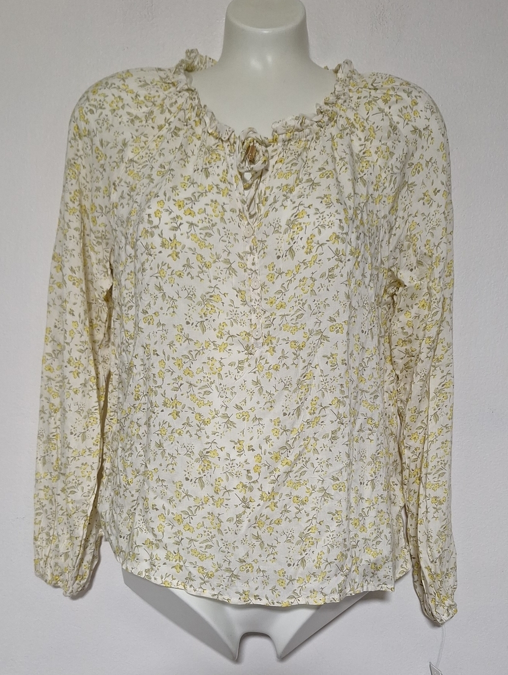Wallflower Cream Floral Long Sleeve Peasant Top